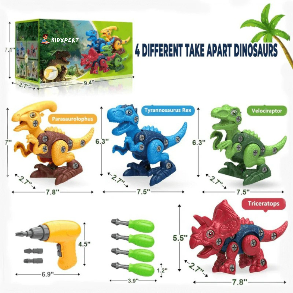KidsXpert™ Dinosaur STEM Building Toy Set